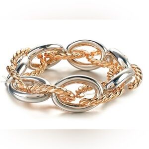 PLUNDER CHUNKY TWO-TONE GOLD and SILVER CHAIN LINKS BRACELET - BRAND NEW!